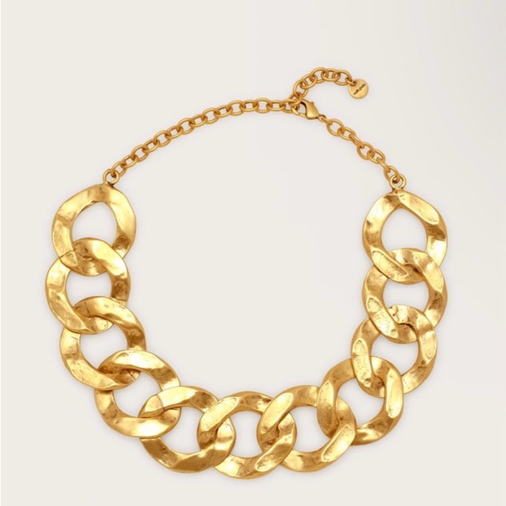 cult gaia Hammered Gold Link Collar Necklace